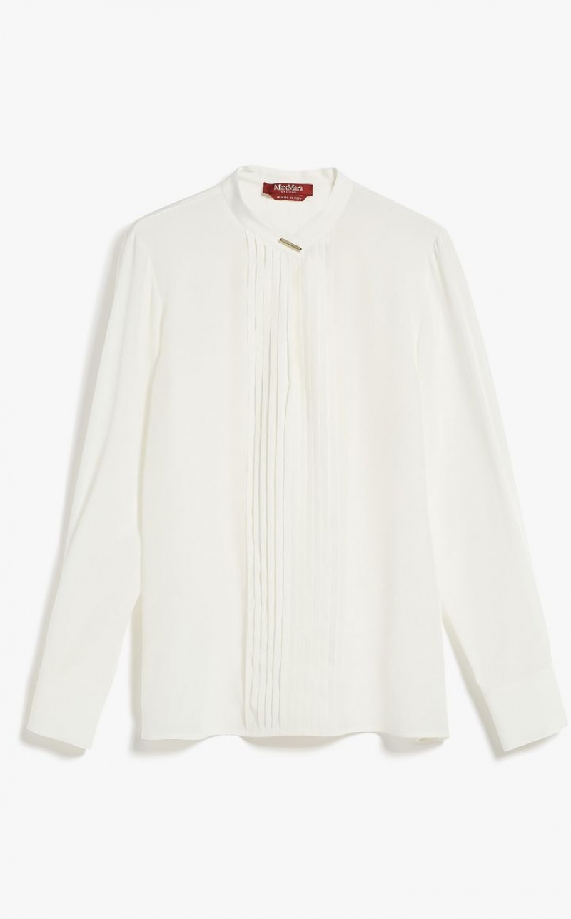 MaxMara Ribbed Crepe De Chine Blouses SILK | MMR593619