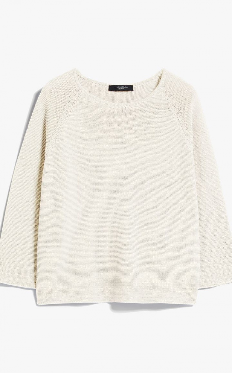 MaxMara Round-neck Cotton Top Knitwear IVORY | MMR593470