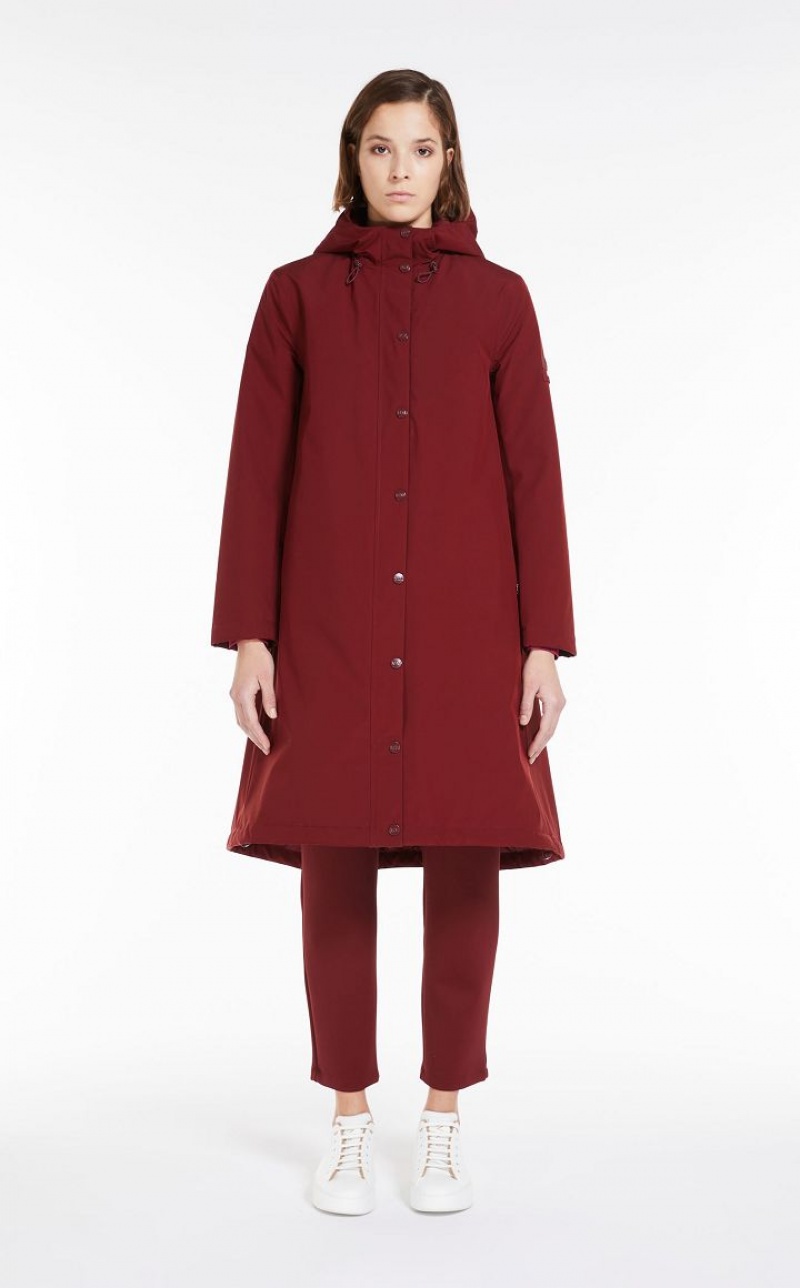 MaxMara Rubberised-look Canvas Parka Padded BORDEAUX | MMR593971