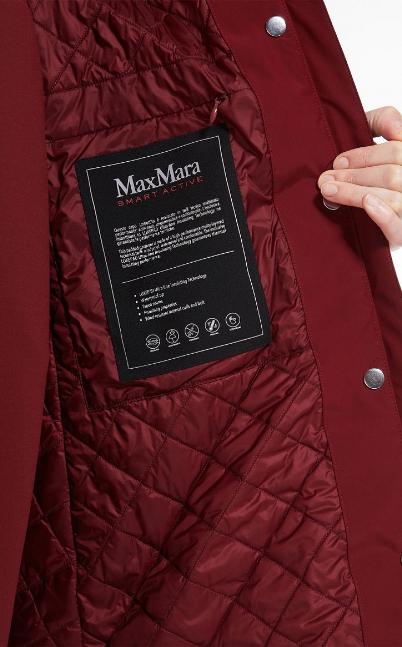 MaxMara Rubberised-look Canvas Parka Padded BORDEAUX | MMR593971