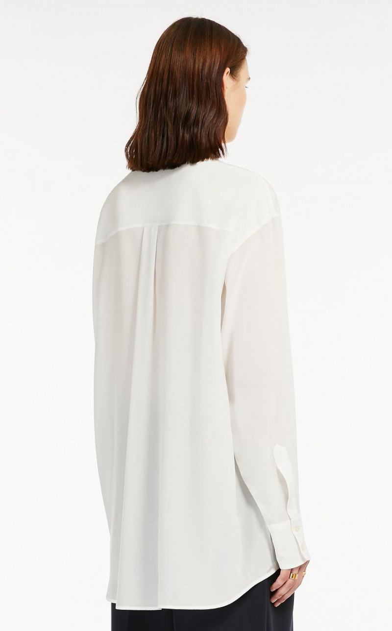 MaxMara Sash-adorned Silk Blouses MILK | MMR593568