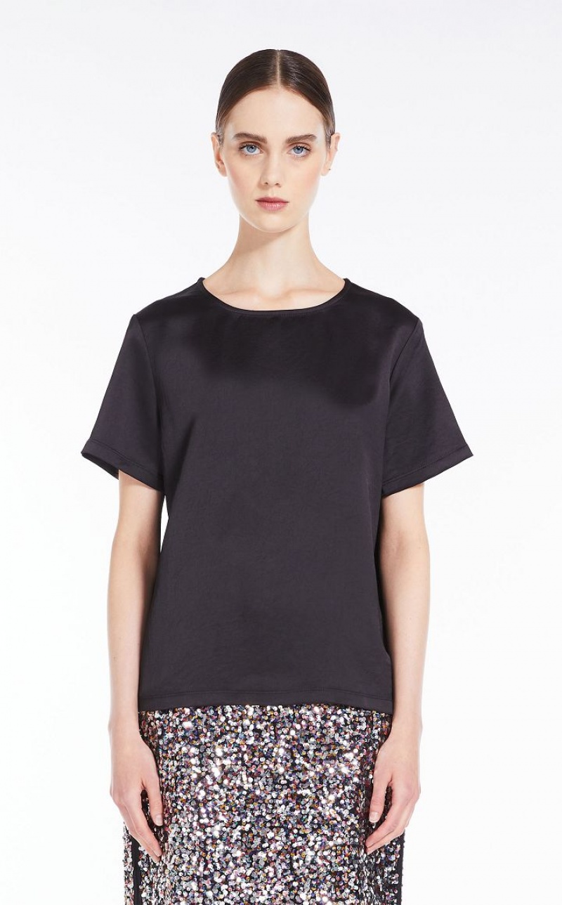 MaxMara Satin And Jersey Tops BLACK | MMR593666