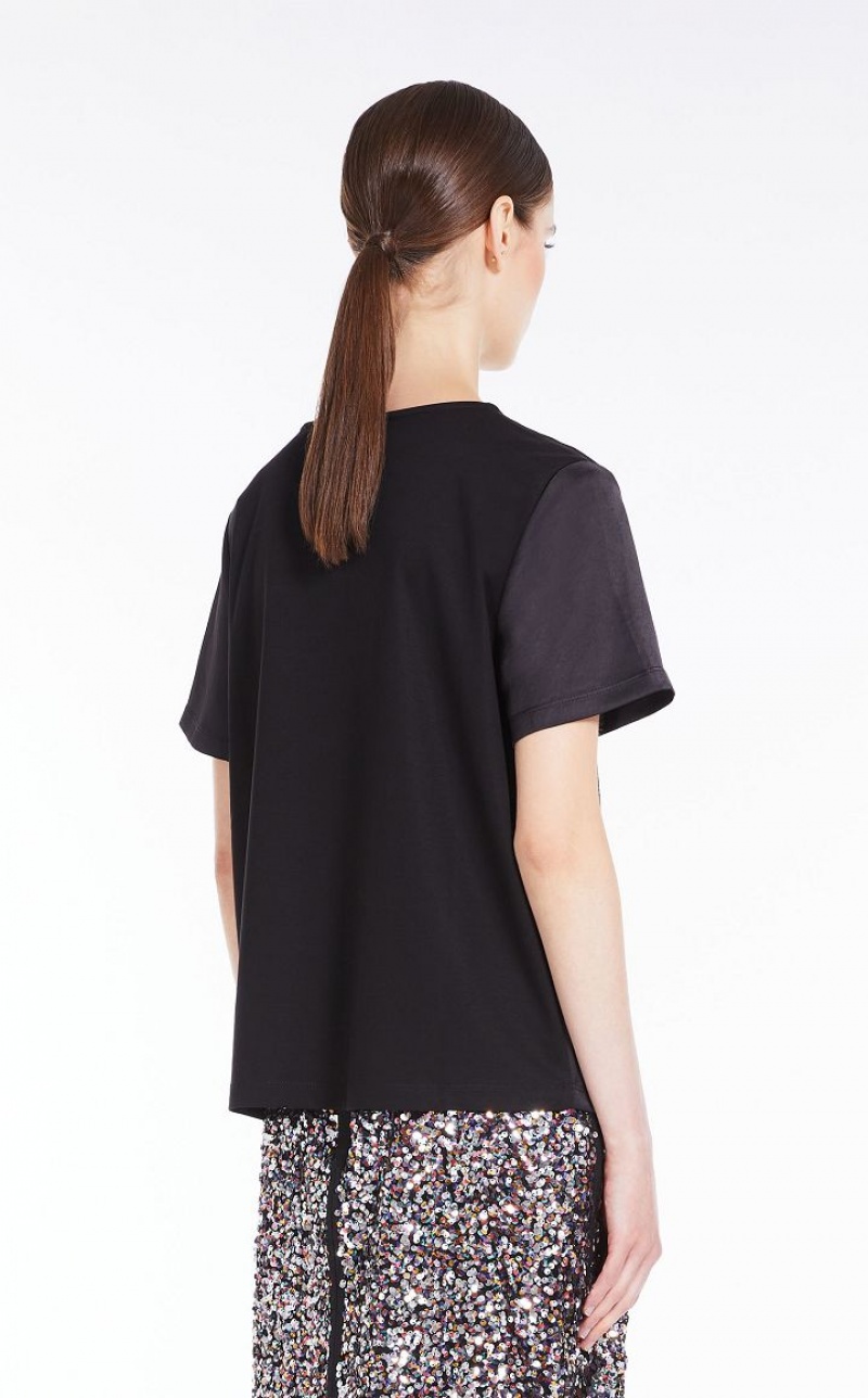 MaxMara Satin And Jersey Tops BLACK | MMR593666