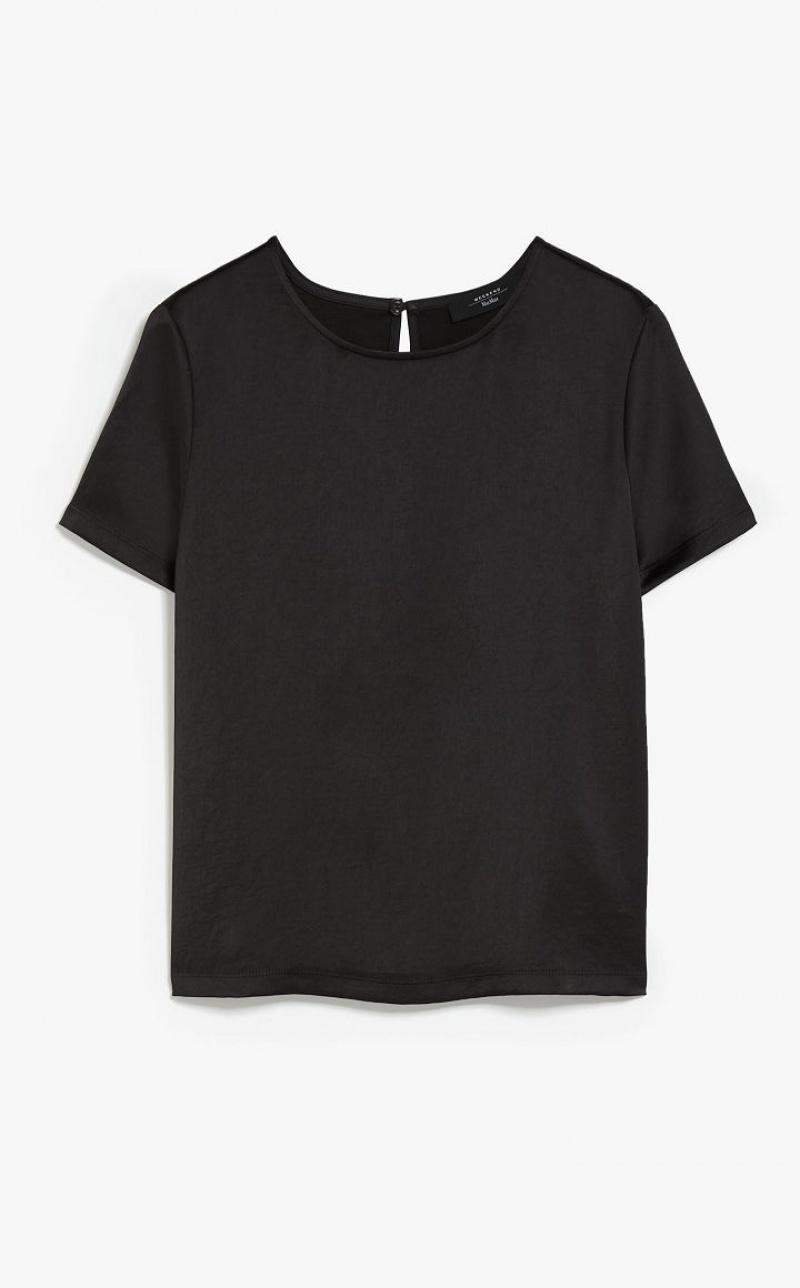 MaxMara Satin And Jersey Tops BLACK | MMR593666