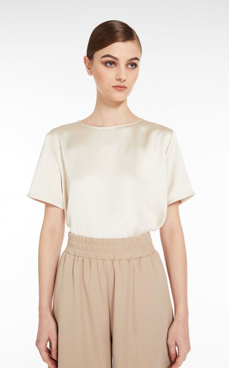 MaxMara Satin And Jersey Tops IVORY | MMR593670