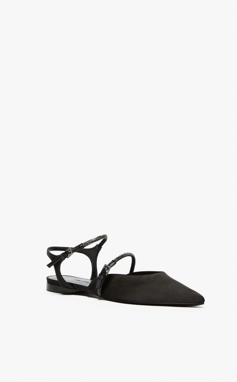 MaxMara Satin Ballet Flat Shoes BLACK | MMR594223