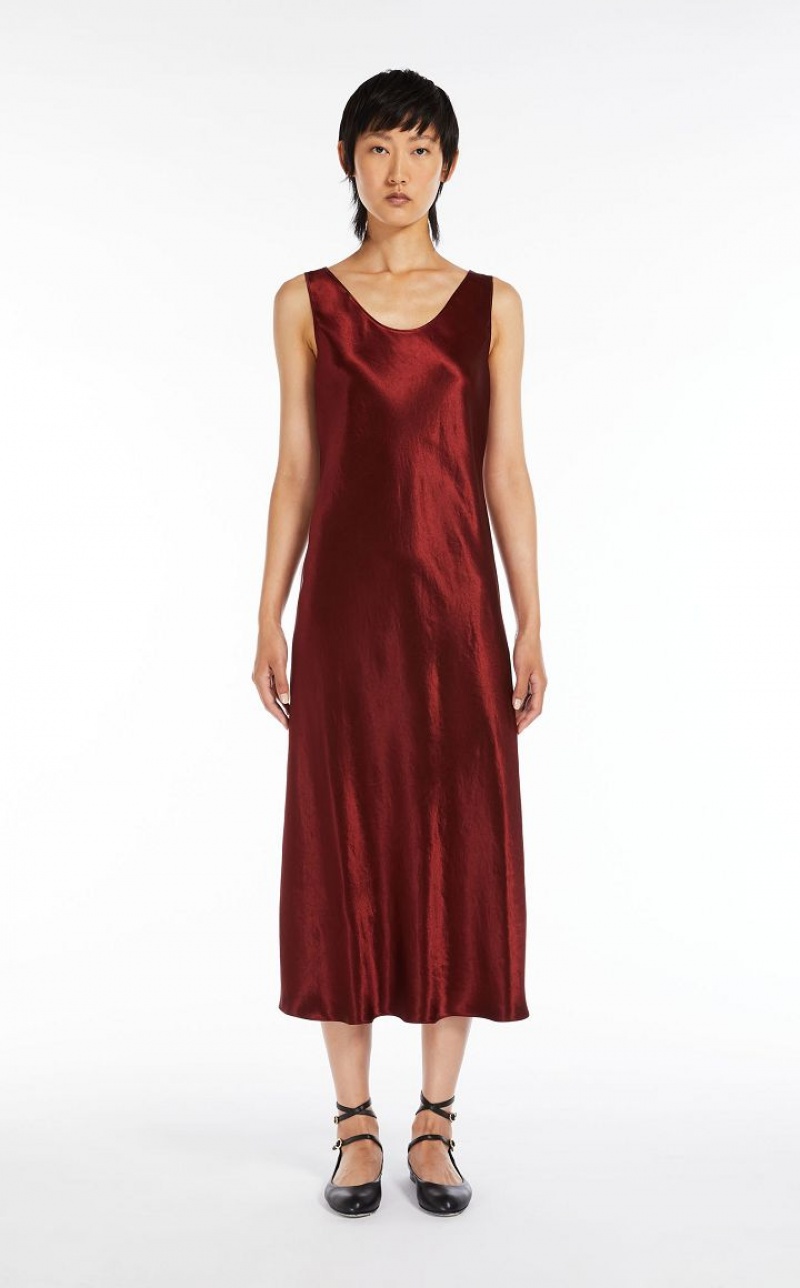 MaxMara Satin Dresses BRICK RED | MMR593316