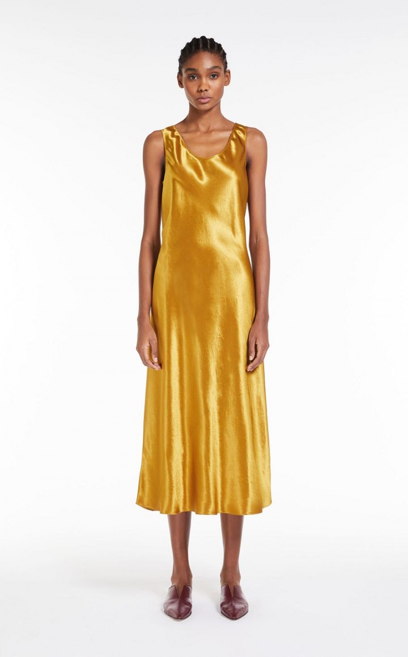 MaxMara Satin Dresses OCHRE | MMR593347