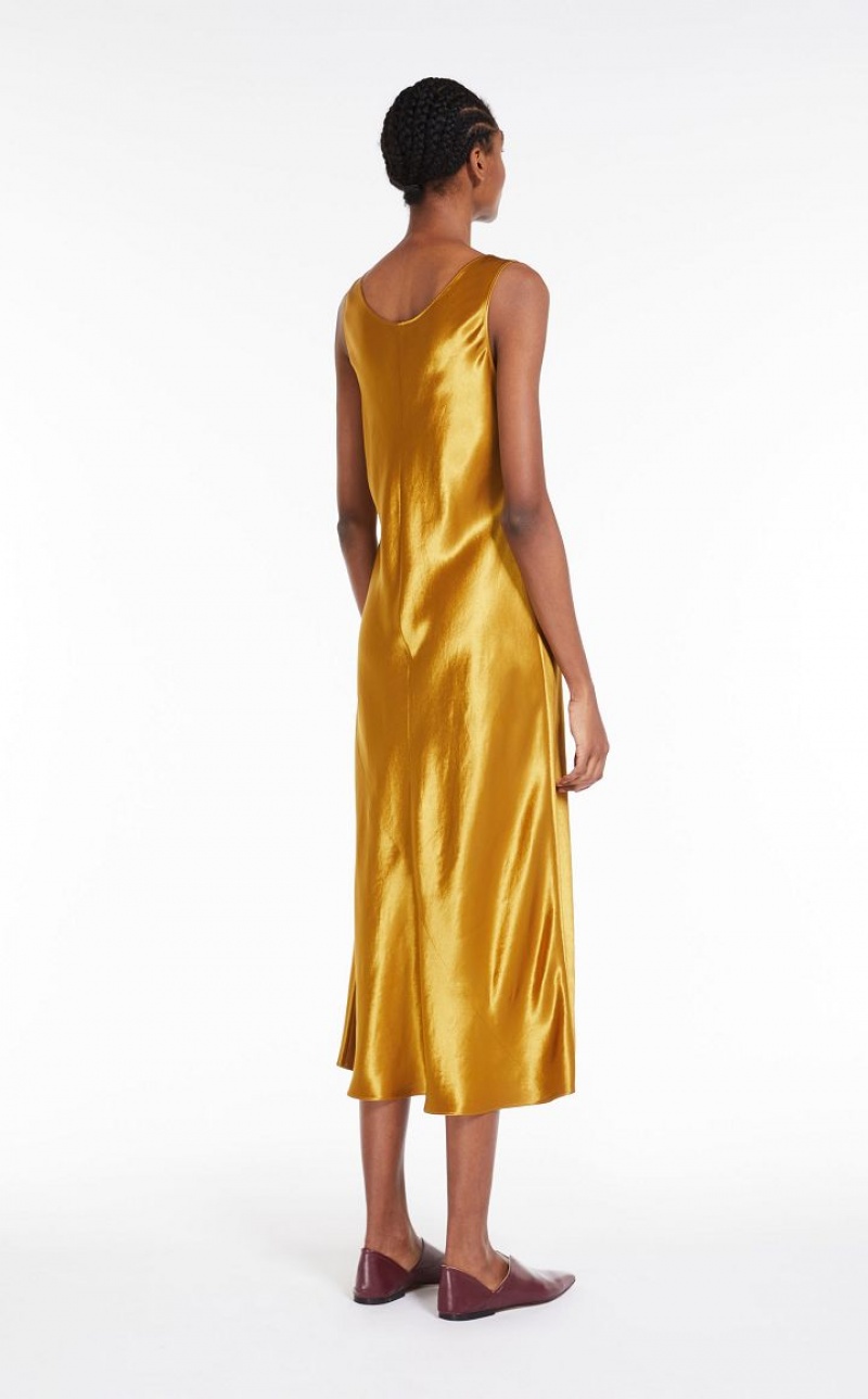 MaxMara Satin Dresses OCHRE | MMR593347