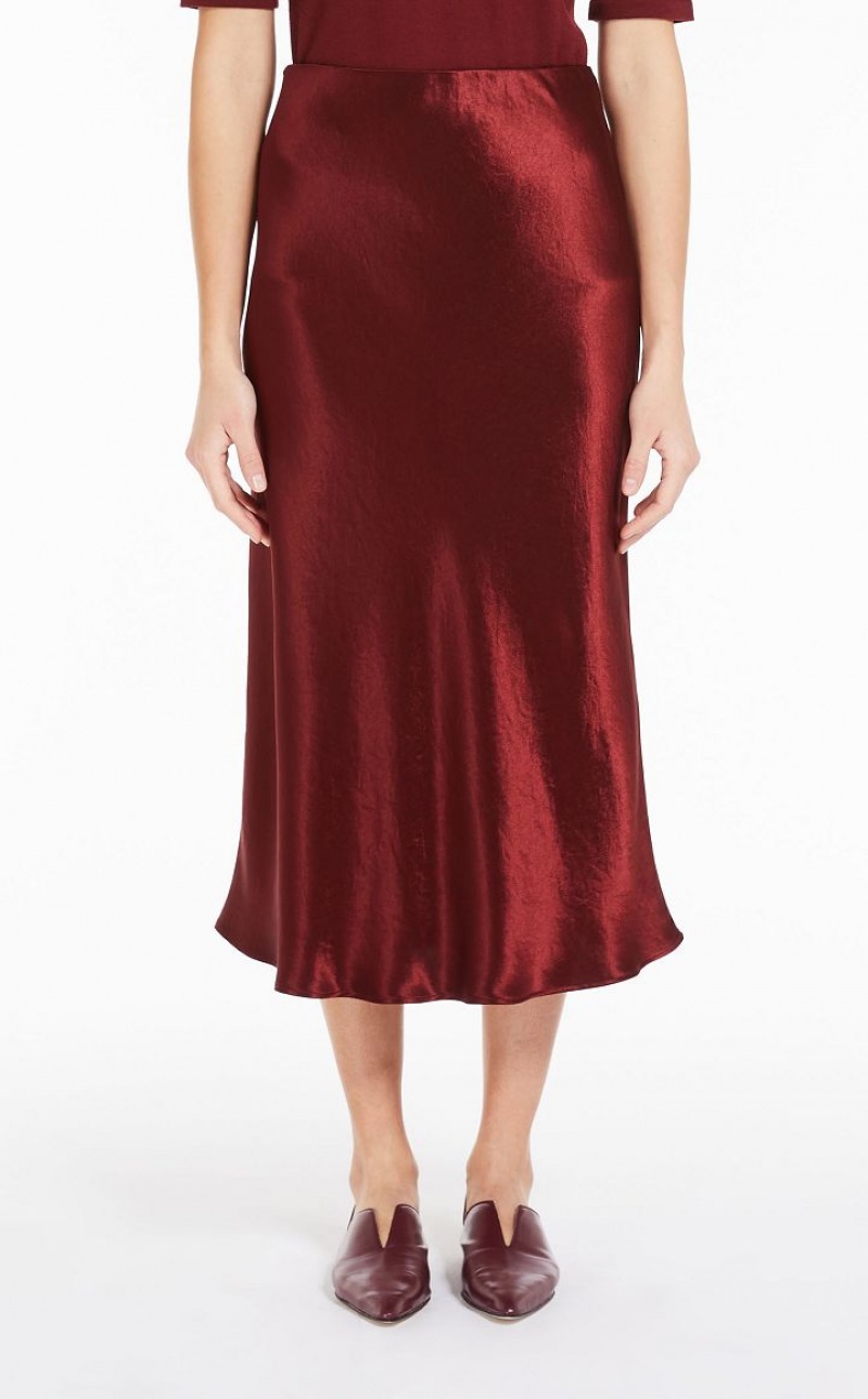 MaxMara Satin Skirts BRICK RED | MMR593706