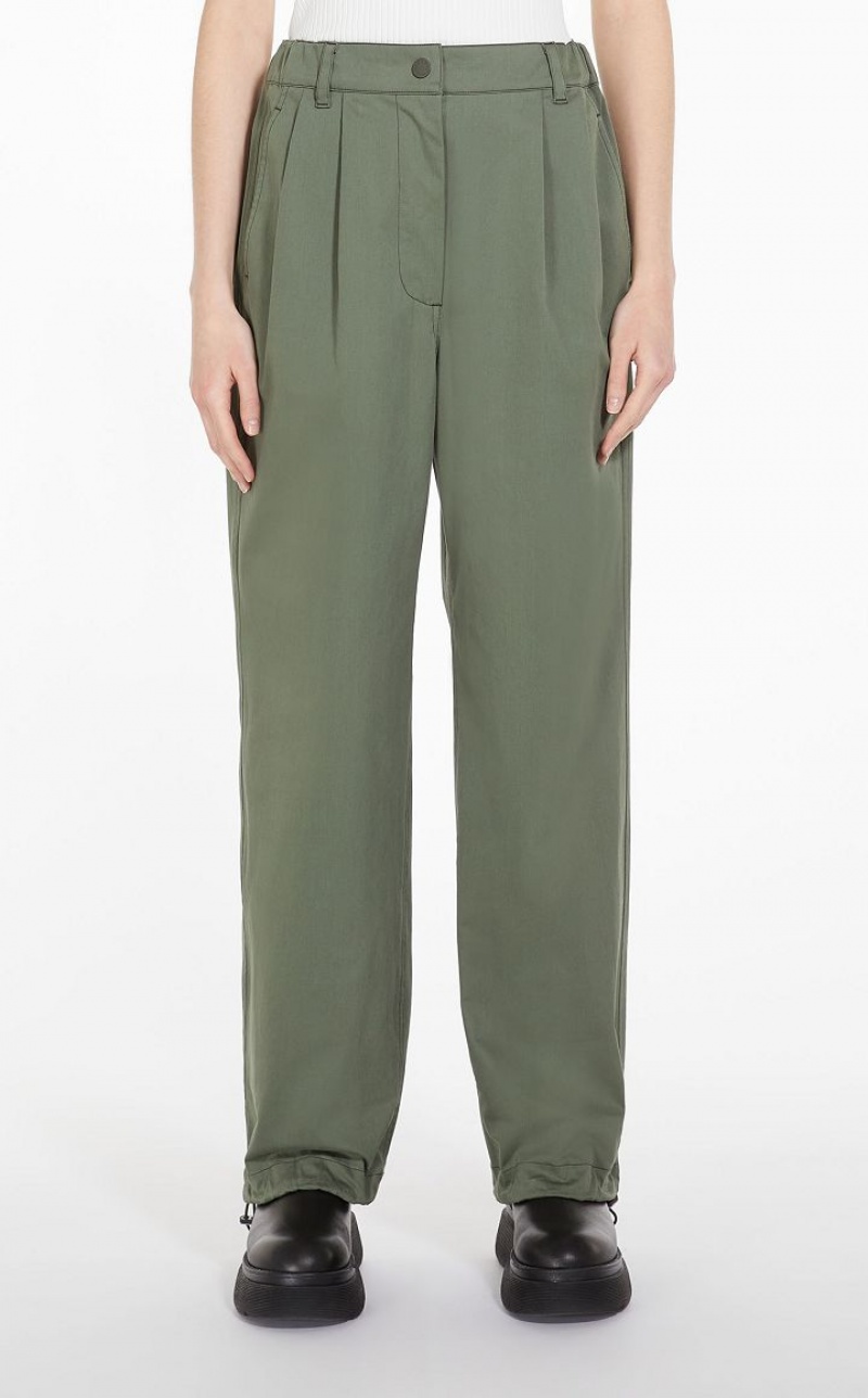 MaxMara Satin Trousers KAKI | MMR593795