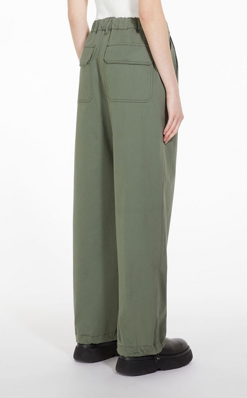 MaxMara Satin Trousers KAKI | MMR593795