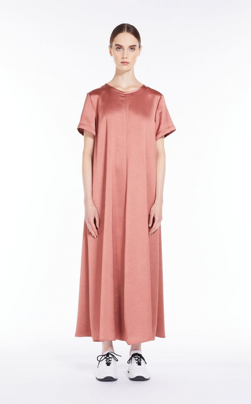 MaxMara Satin T-shirt Dresses TERRA COTTA | MMR593317