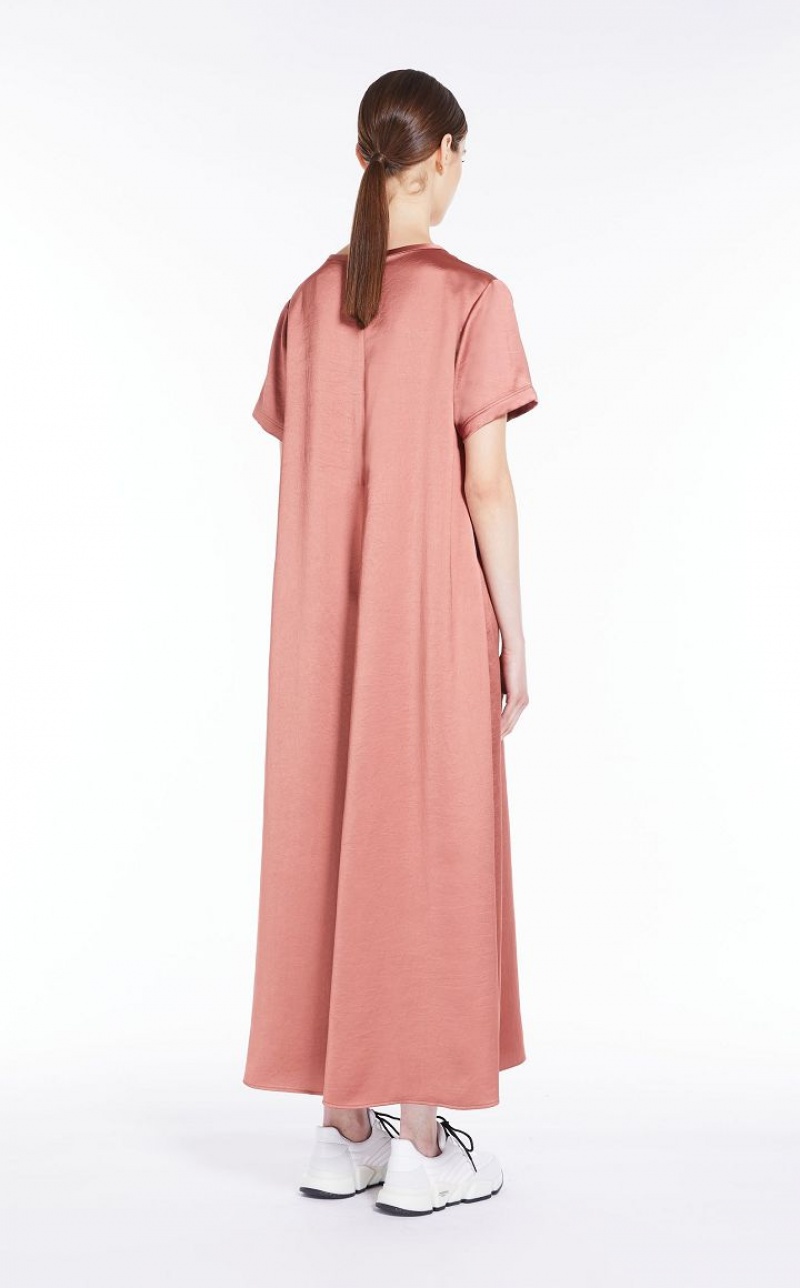 MaxMara Satin T-shirt Dresses TERRA COTTA | MMR593317