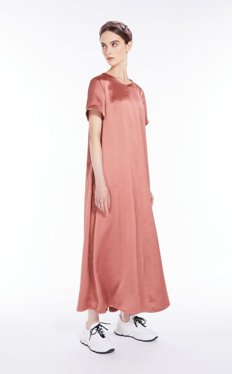 MaxMara Satin T-shirt Dresses TERRA COTTA | MMR593317