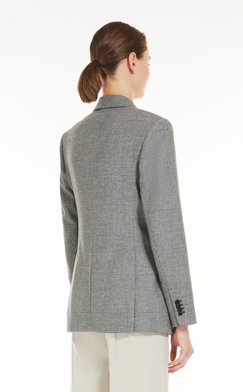 MaxMara Saxony Wool And Cashmere Blazers MEDIUM GREY | MMR594065