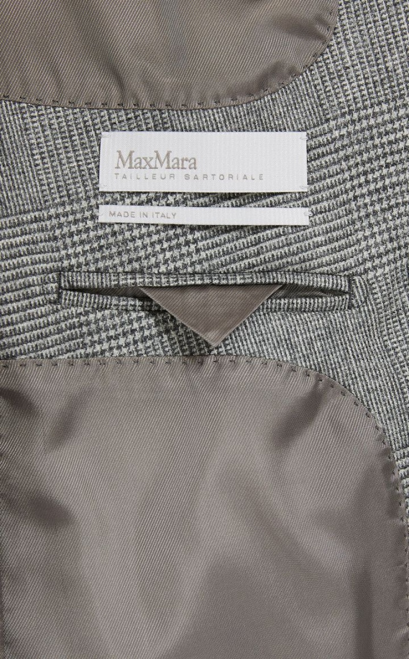 MaxMara Saxony Wool And Cashmere Blazers MEDIUM GREY | MMR594065