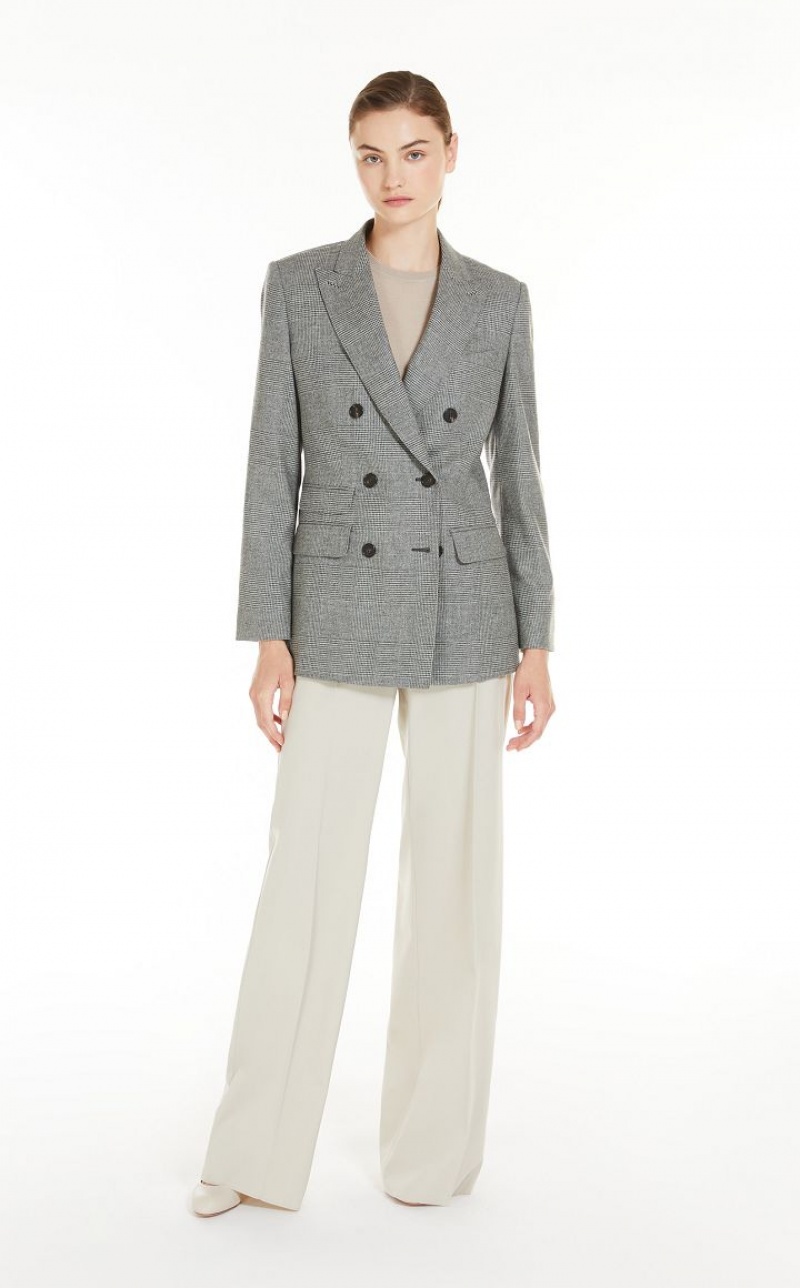 MaxMara Saxony Wool And Cashmere Blazers MEDIUM GREY | MMR594065