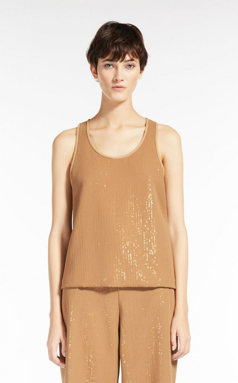 MaxMara Sequinned Blouses CAMEL | MMR593570