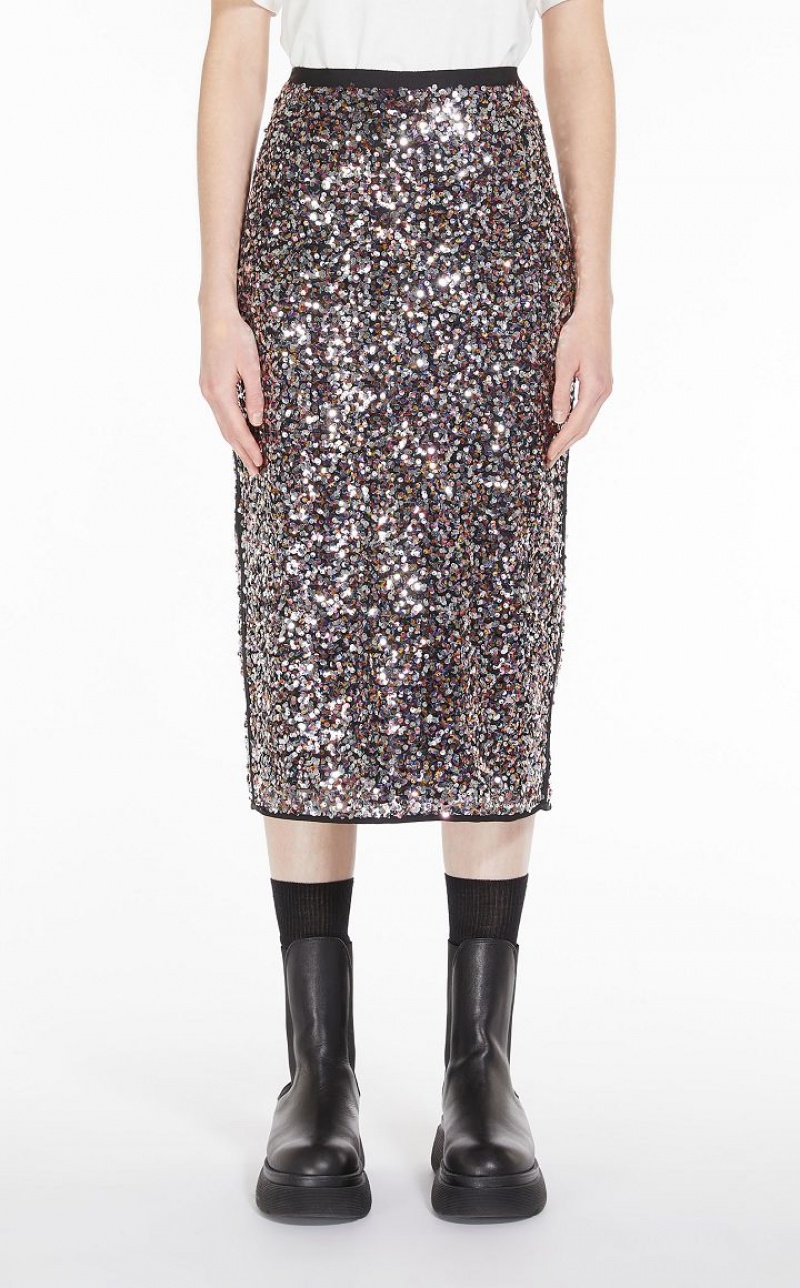 MaxMara Sequinned Pencil Skirts MULTICOLOUR | MMR593726