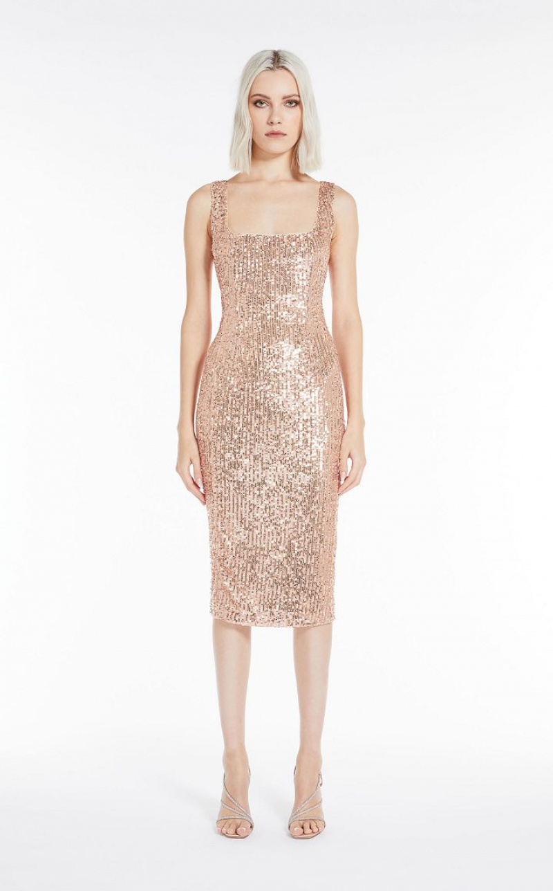 MaxMara Sequinned Sheath Dresses POWDER | MMR593332