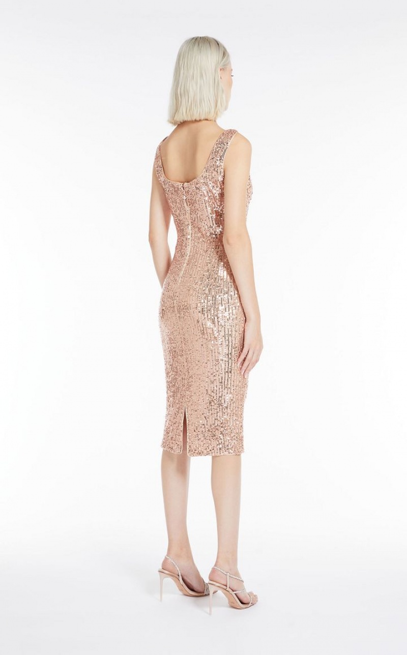 MaxMara Sequinned Sheath Dresses POWDER | MMR593332