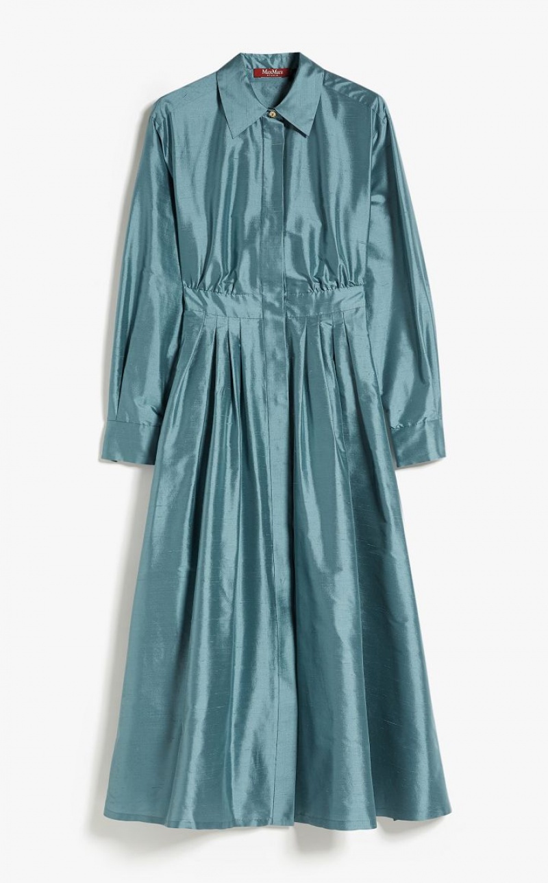 MaxMara Shantung Shirt Dresses LIGHT BLUE | MMR593382