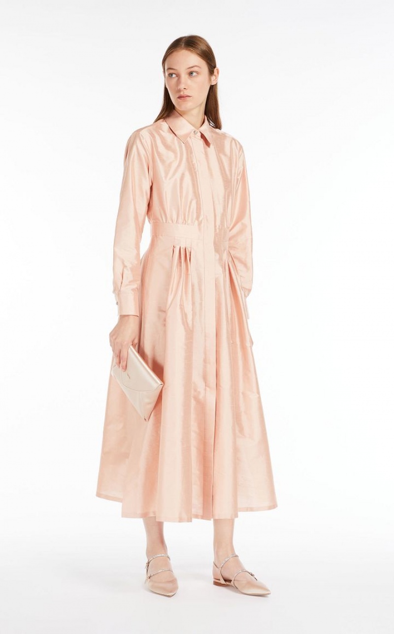 MaxMara Shantung Shirt Dresses POWDER | MMR593345