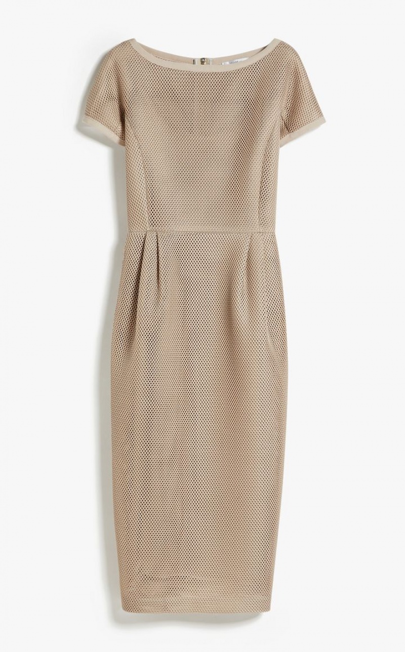 MaxMara Sheath In Mesh-effect Jersey Dresses SAND | MMR593412