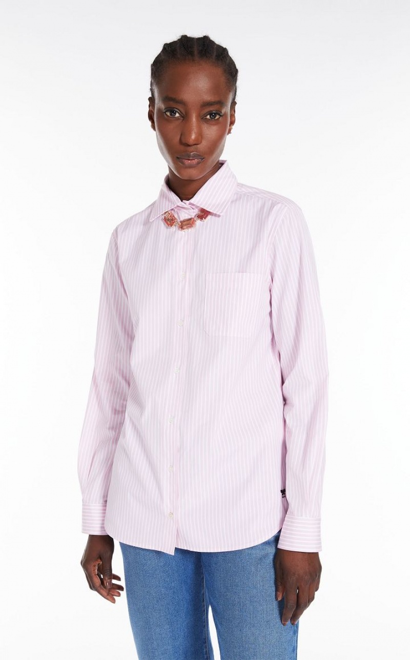 MaxMara Shirt In Cotton Poplin Blouses PINK | MMR593565