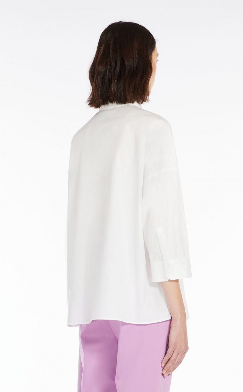 MaxMara Shirt In Organic Cotton Poplin Blouses WHITE | MMR593617