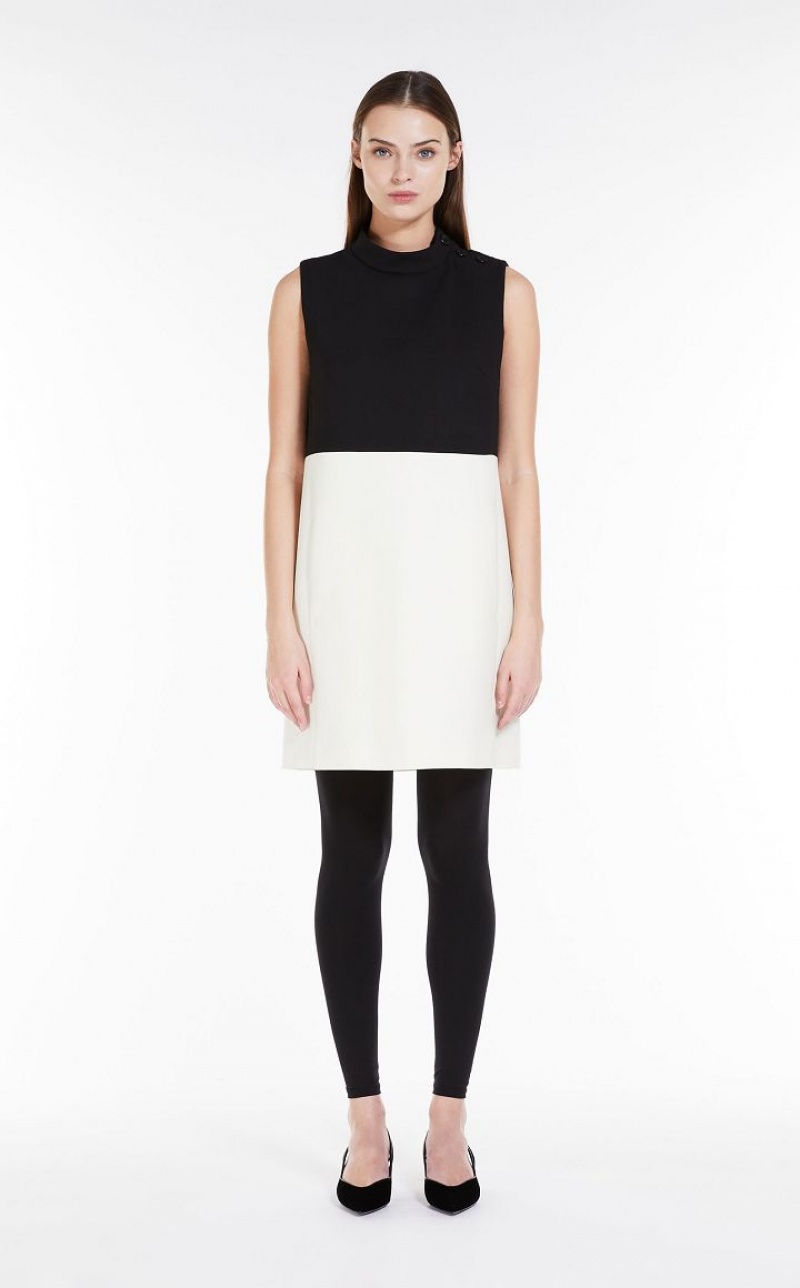 MaxMara Short, Colour Block Wool Dresses BLACK | MMR593341