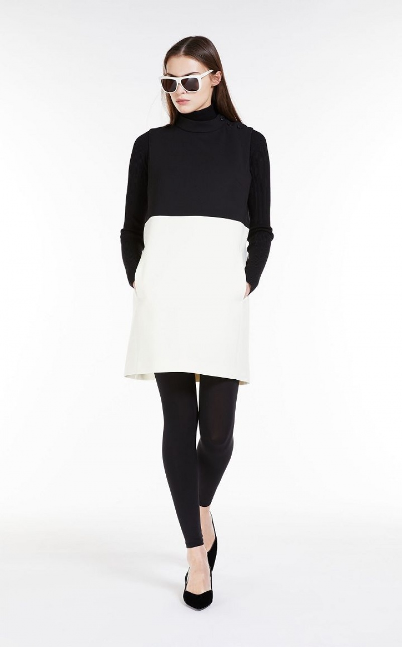 MaxMara Short, Colour Block Wool Dresses BLACK | MMR593341