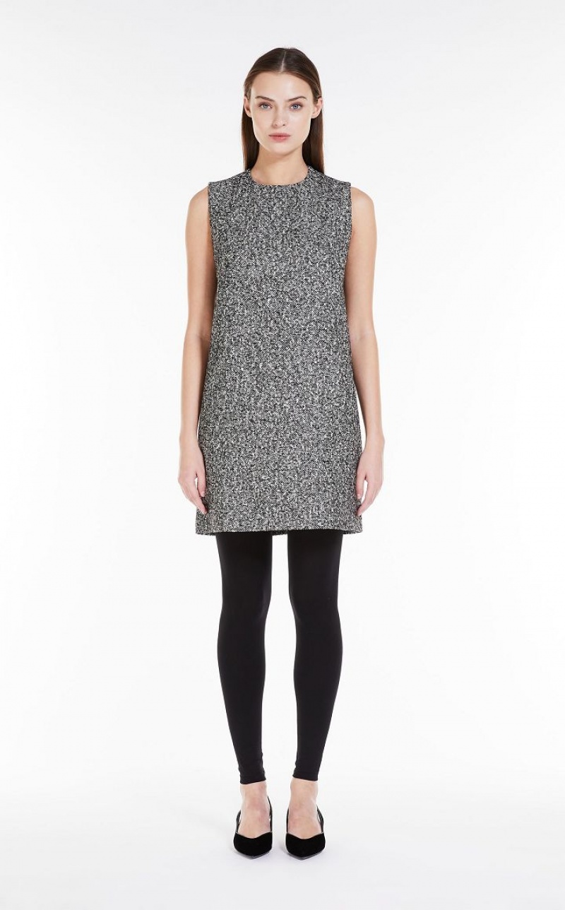 MaxMara Short In Wool-blend Tweed Dresses BLACK WHITE | MMR593318