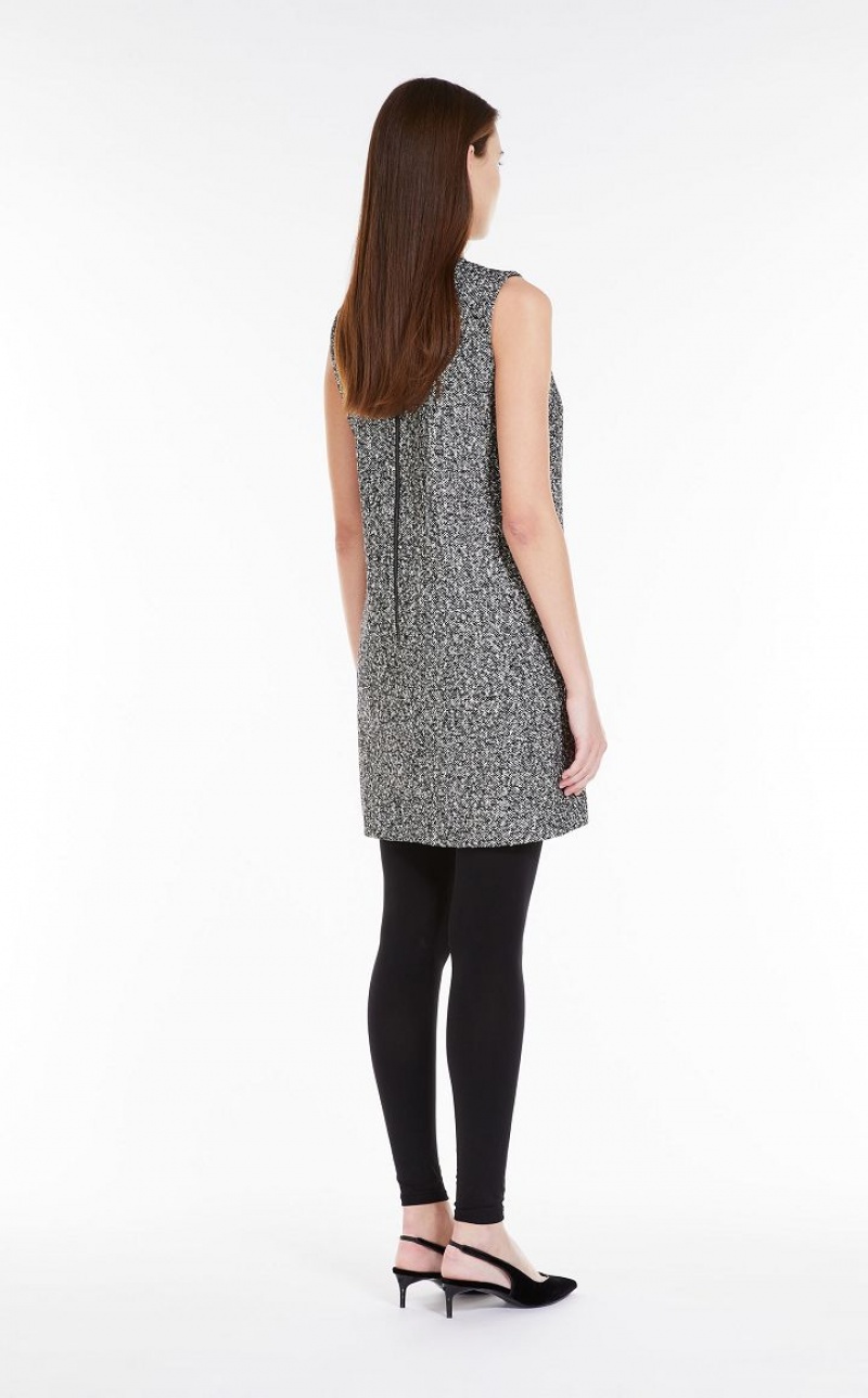 MaxMara Short In Wool-blend Tweed Dresses BLACK WHITE | MMR593318