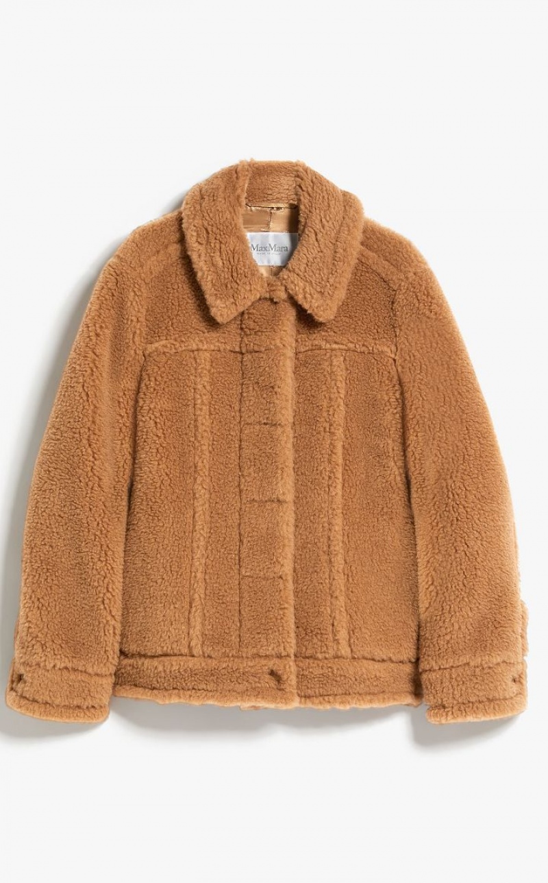 MaxMara Short Jacket In Teddy Fabric Coats CAMEL | MMR593858