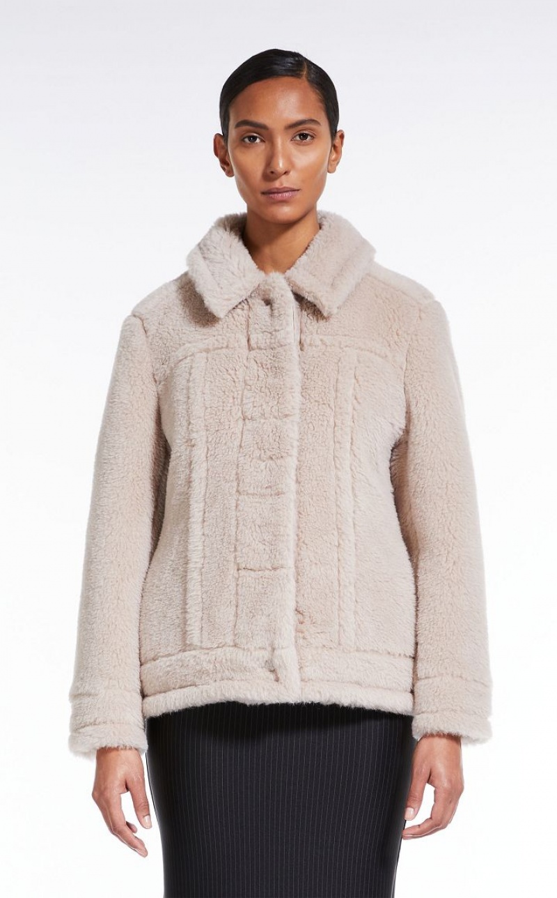 MaxMara Short Jacket In Teddy Fabric Coats BEIGE | MMR593882