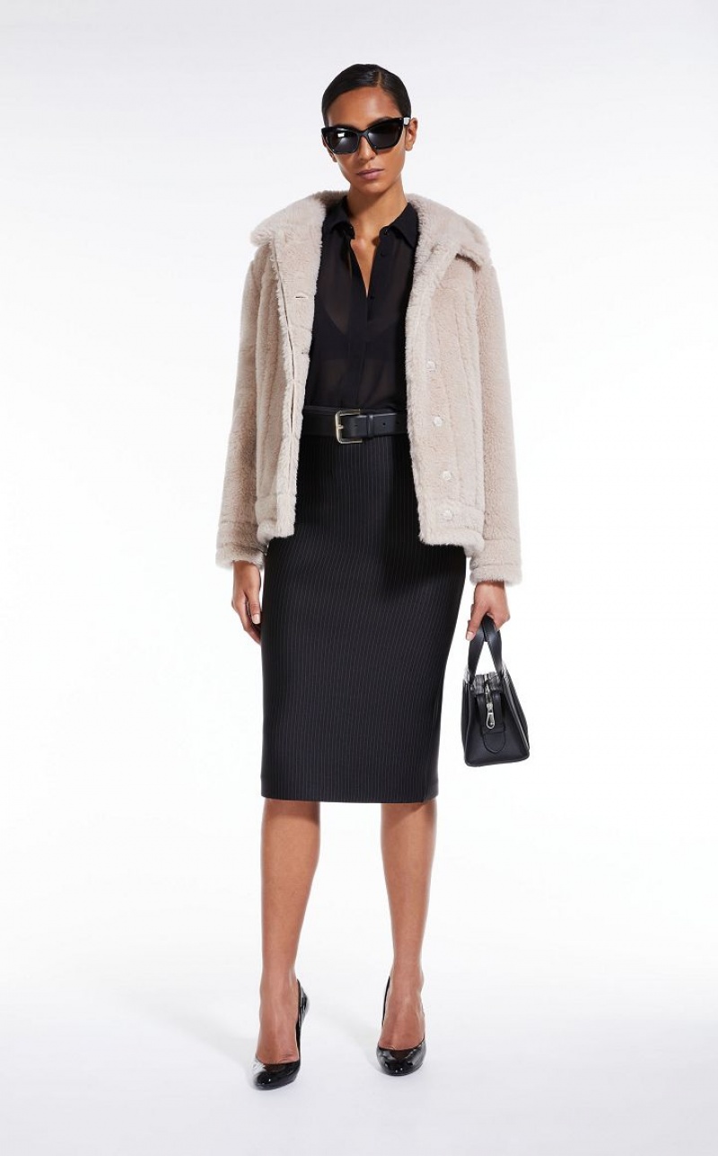 MaxMara Short Jacket In Teddy Fabric Coats BEIGE | MMR593882