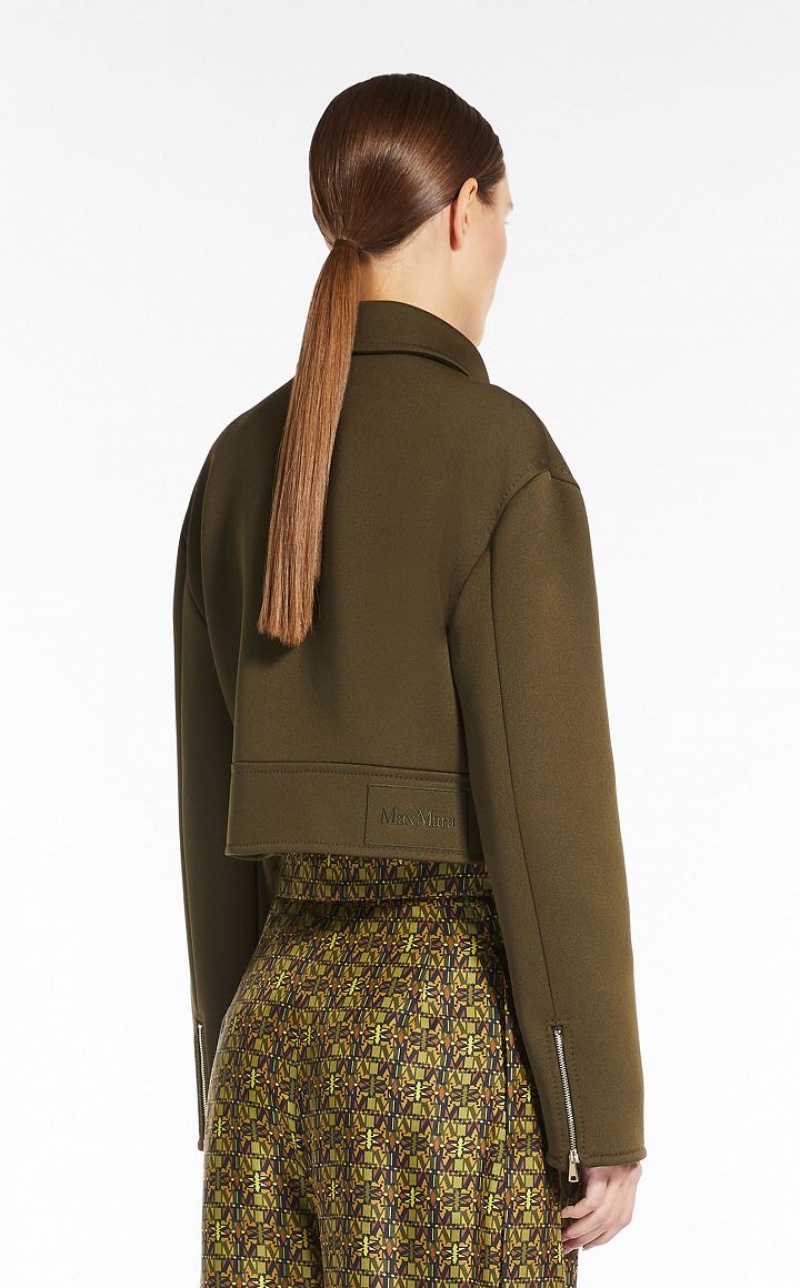 MaxMara Short Jersey Jackets OLIVE GREEN | MMR594083