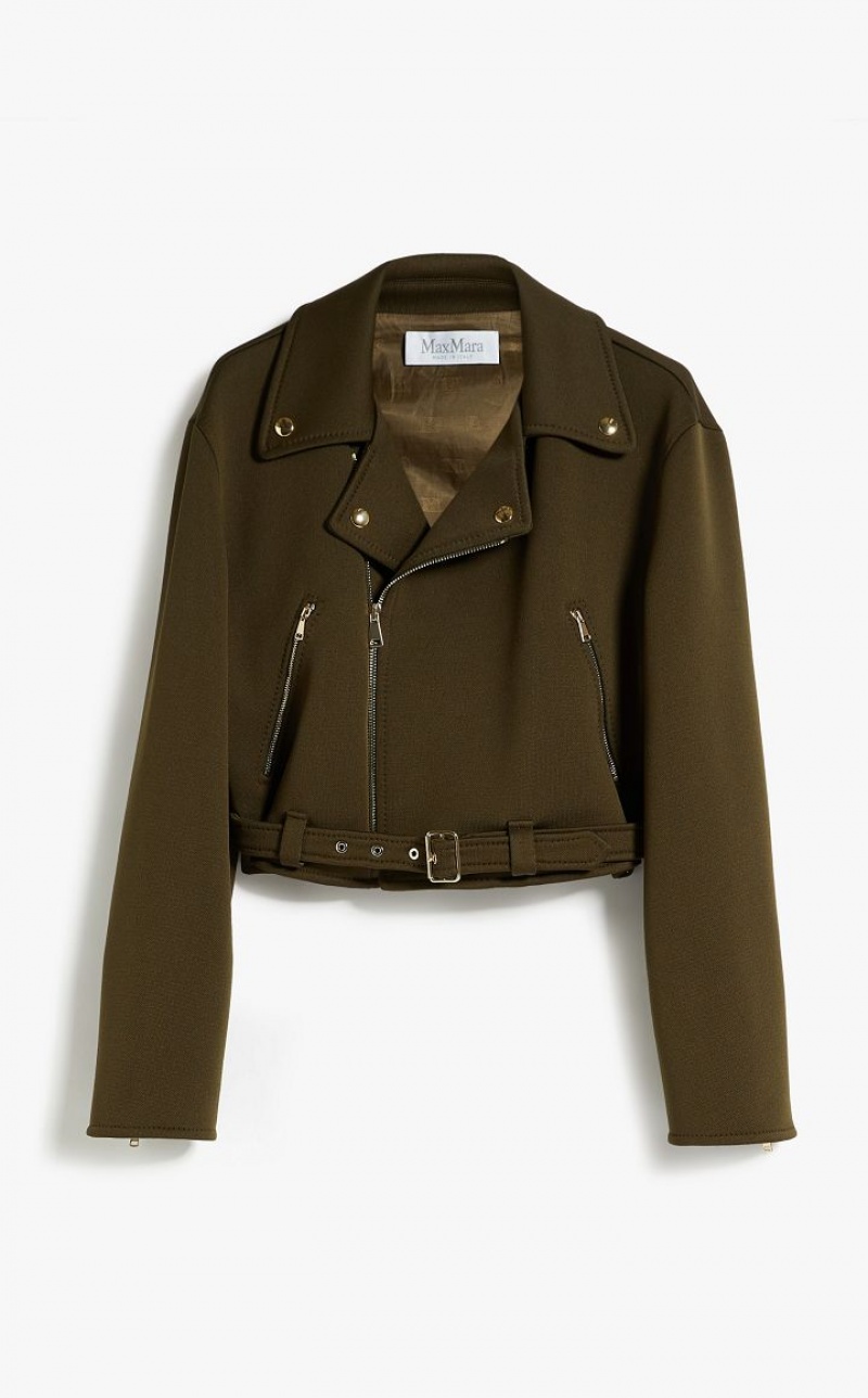 MaxMara Short Jersey Jackets OLIVE GREEN | MMR594083