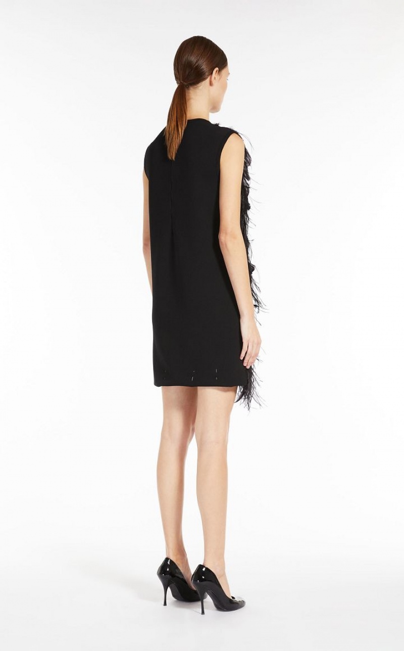 MaxMara Short With Feathers Dresses BLACK | MMR593339