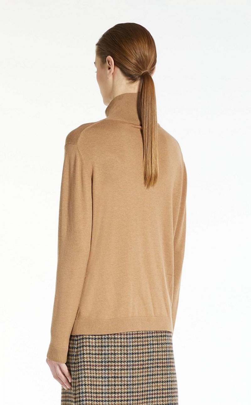 MaxMara Silk And Wool Yarn Knitwear CAMEL | MMR593468