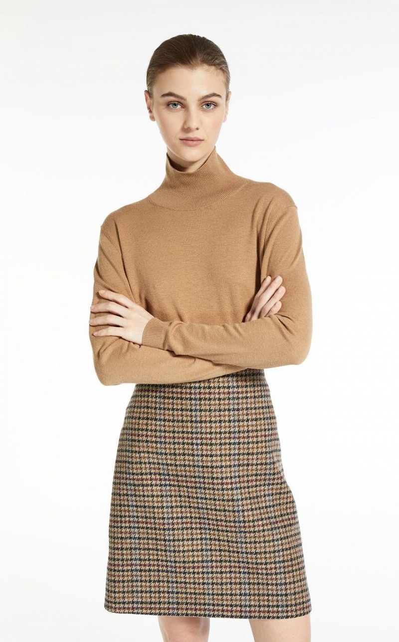 MaxMara Silk And Wool Yarn Knitwear CAMEL | MMR593468