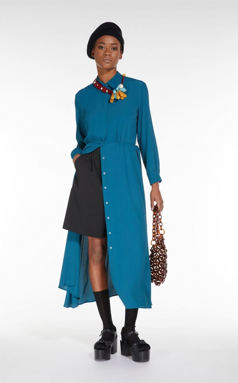 MaxMara Silk Blend Shirt Dresses OIL | MMR593325