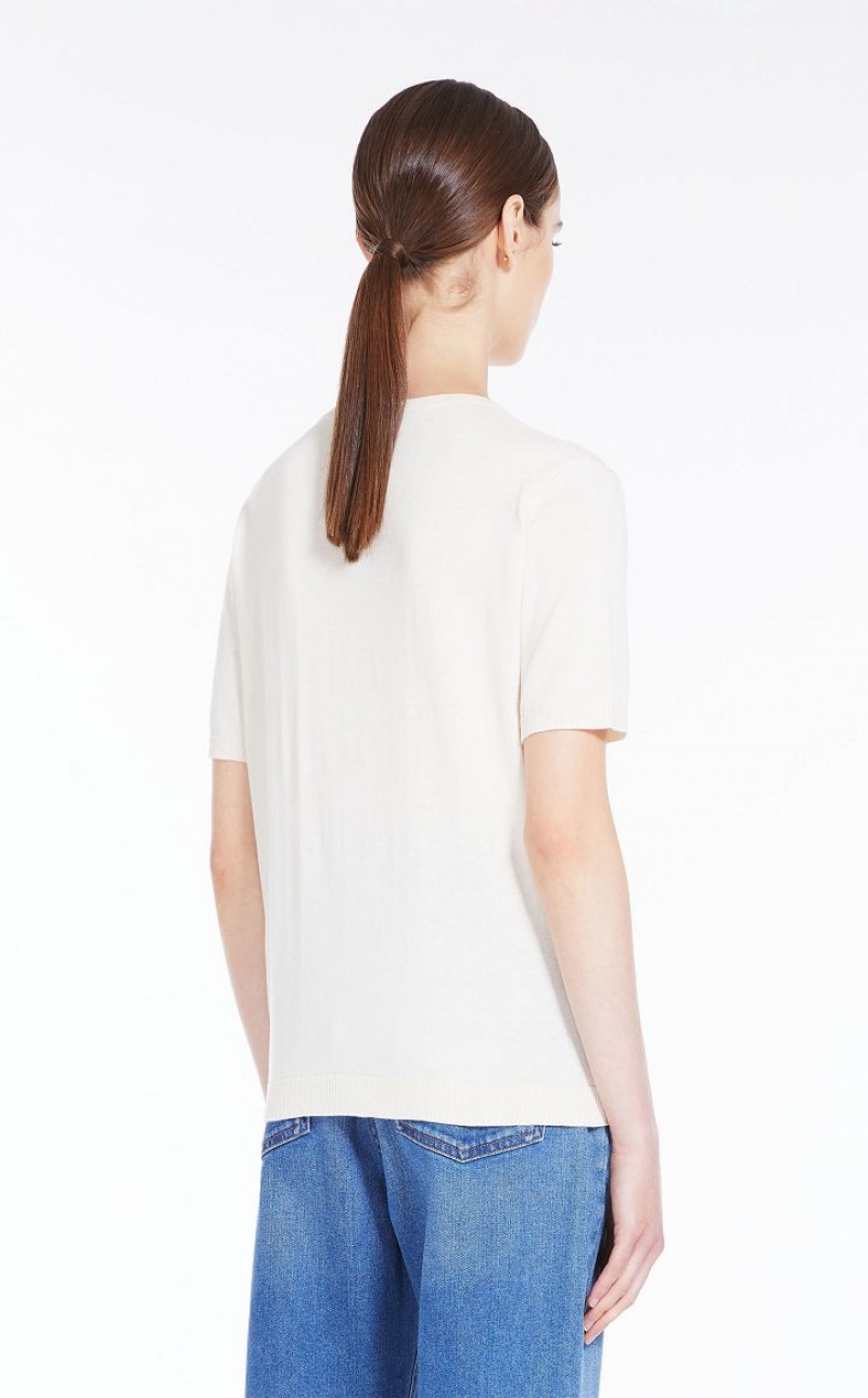 MaxMara Silk Blend T-shirt Knitwear IVORY | MMR593460