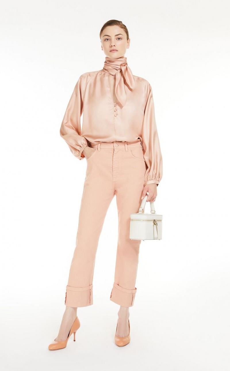 MaxMara Silk Foulard Blouses PINK | MMR593604