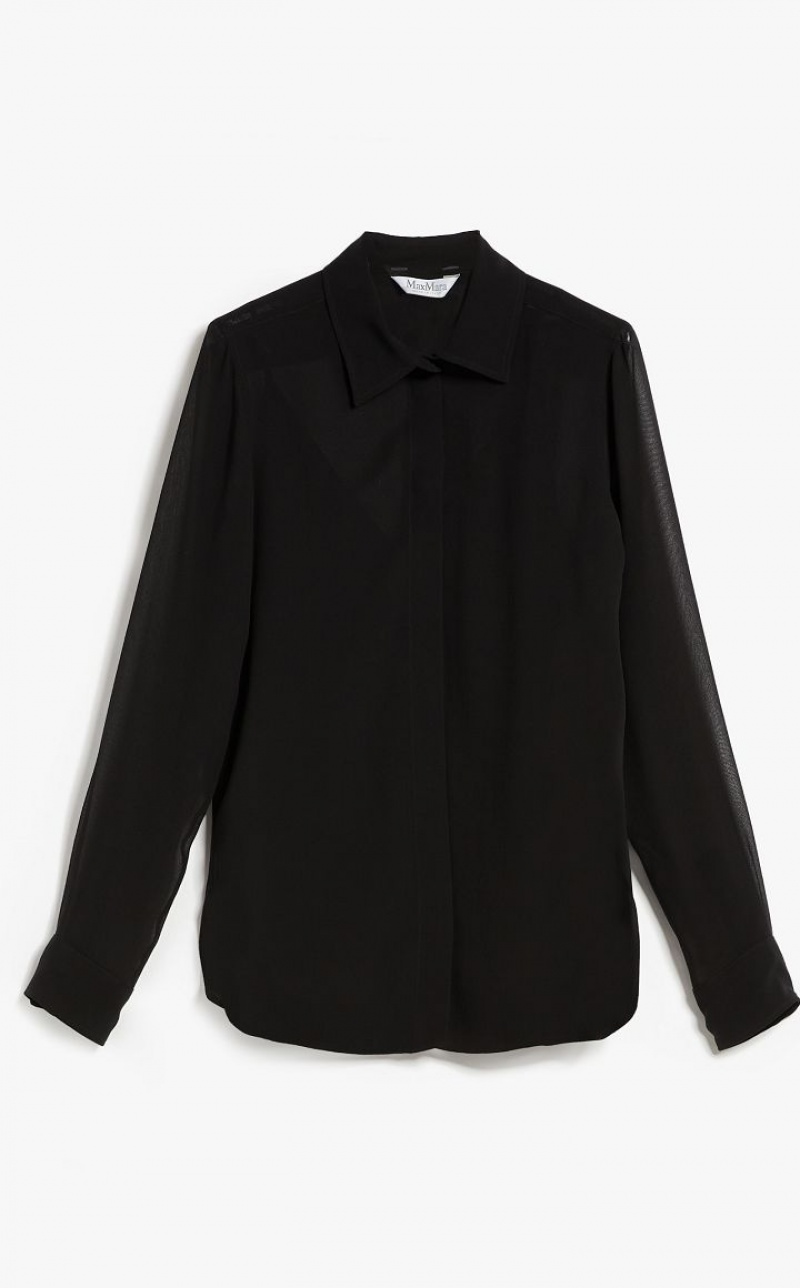 MaxMara Silk Georgette Blouses BLACK | MMR593585