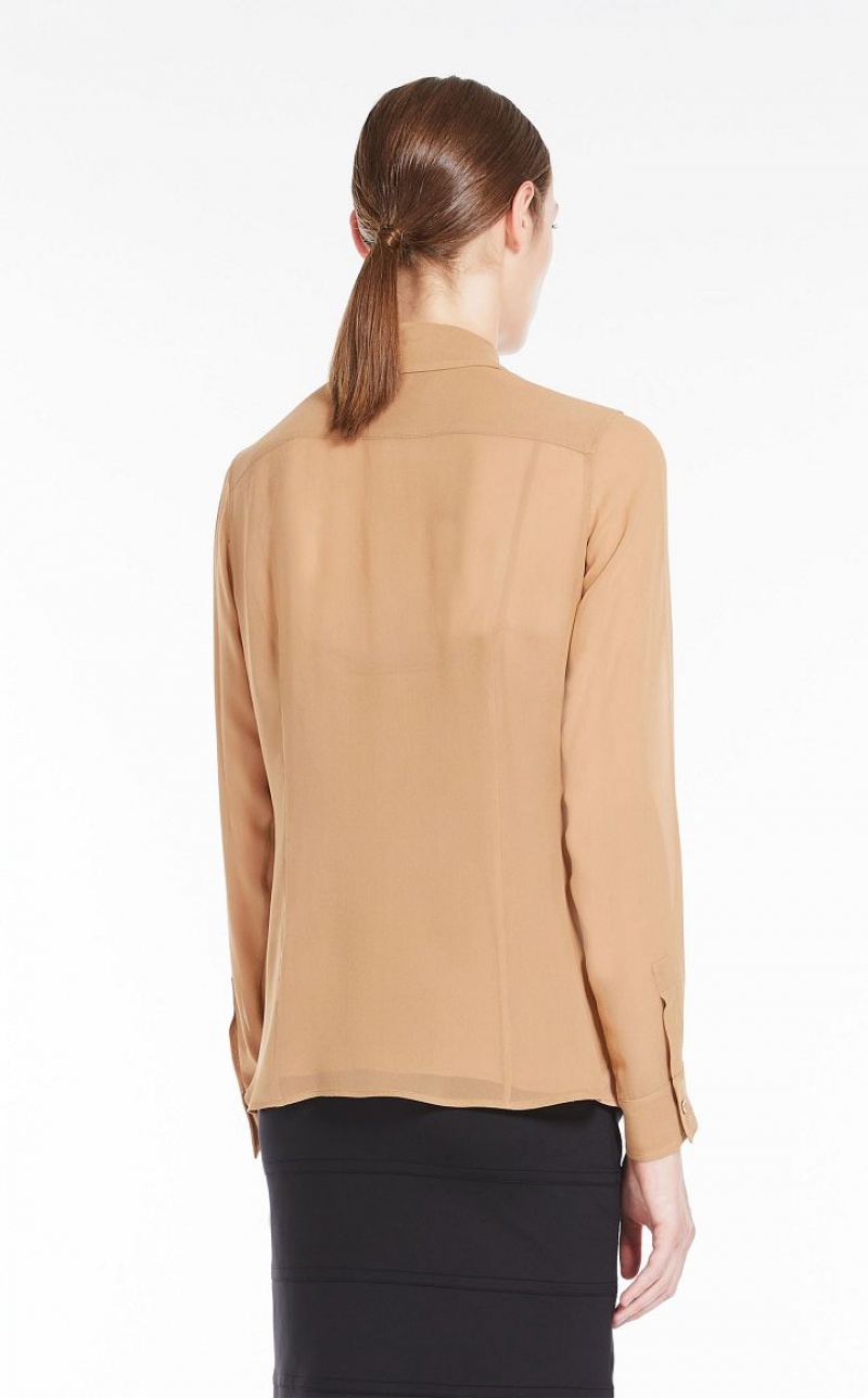 MaxMara Silk Georgette Blouses CAMEL | MMR593595