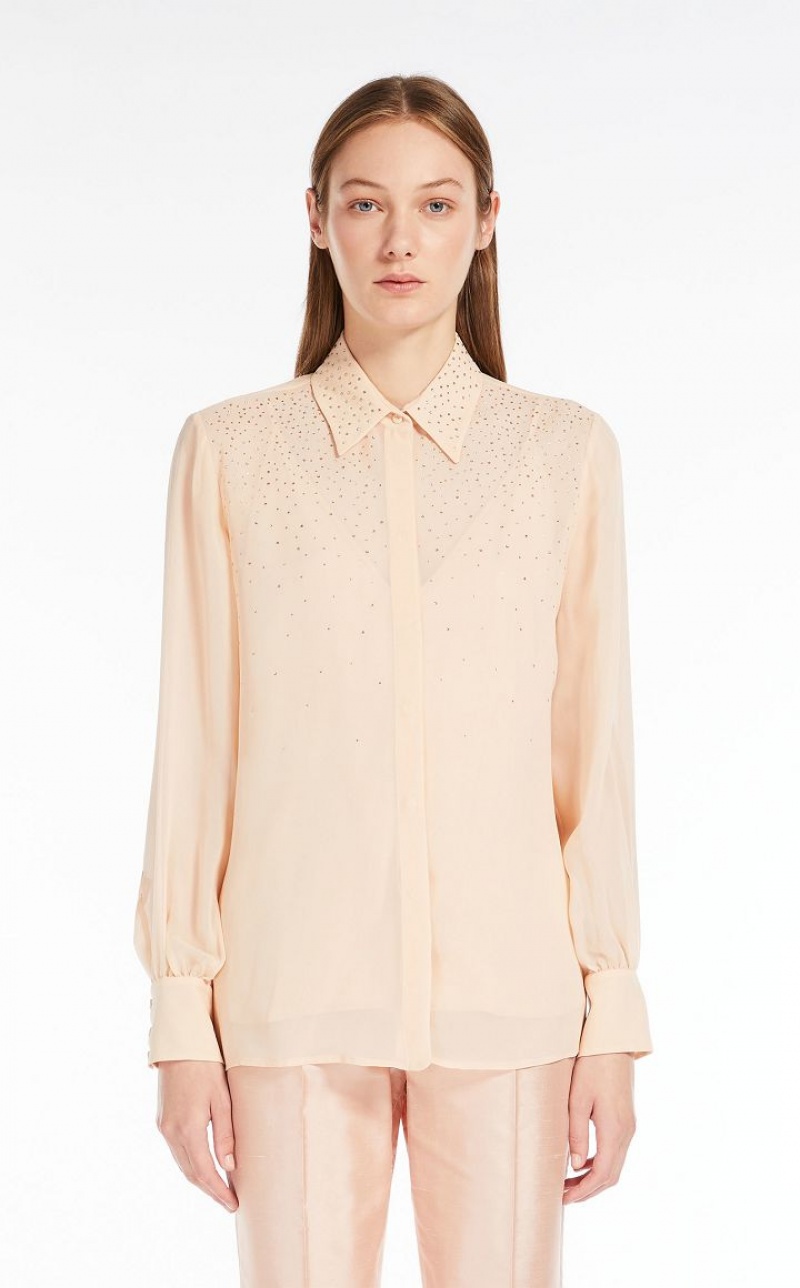 MaxMara Silk Georgette Blouses POWDER | MMR593578