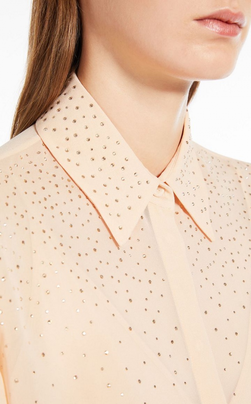 MaxMara Silk Georgette Blouses POWDER | MMR593578